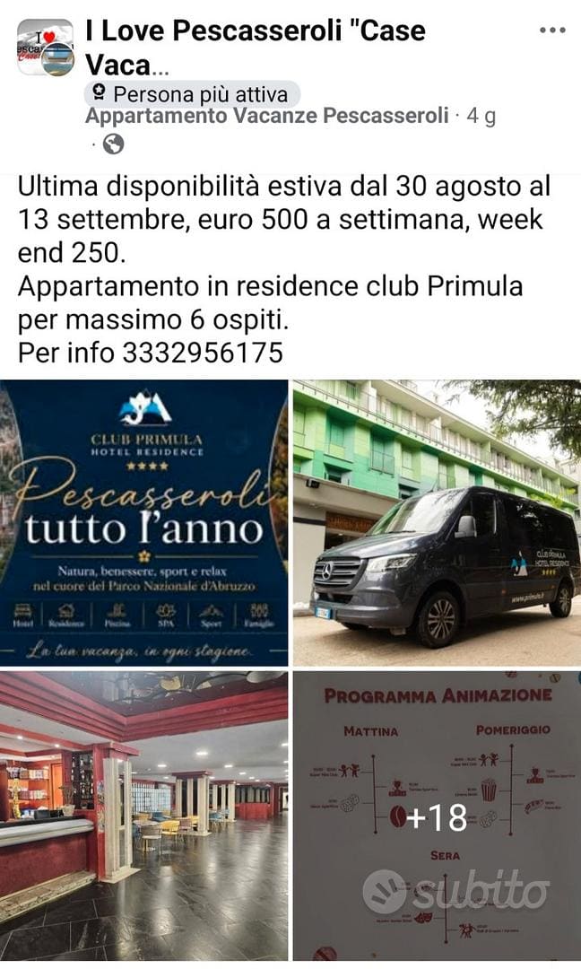 Pescasseroli ultime disponibilità estate 2026 — casa vacanze a Pescasseroli, Abruzzo